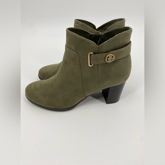 GIANI BERNINI Womens Green
Strap Cushioned Round Toe Heel Zip-Up Booties 7.5 - Picture 3 of 7